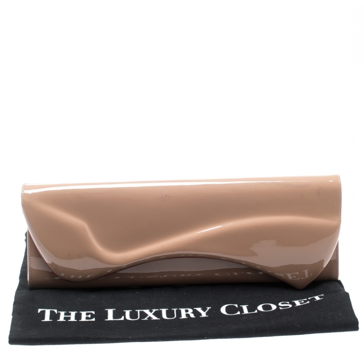 Pre Owned Christian Louboutin Nude Patent Leather So Kate Clutch