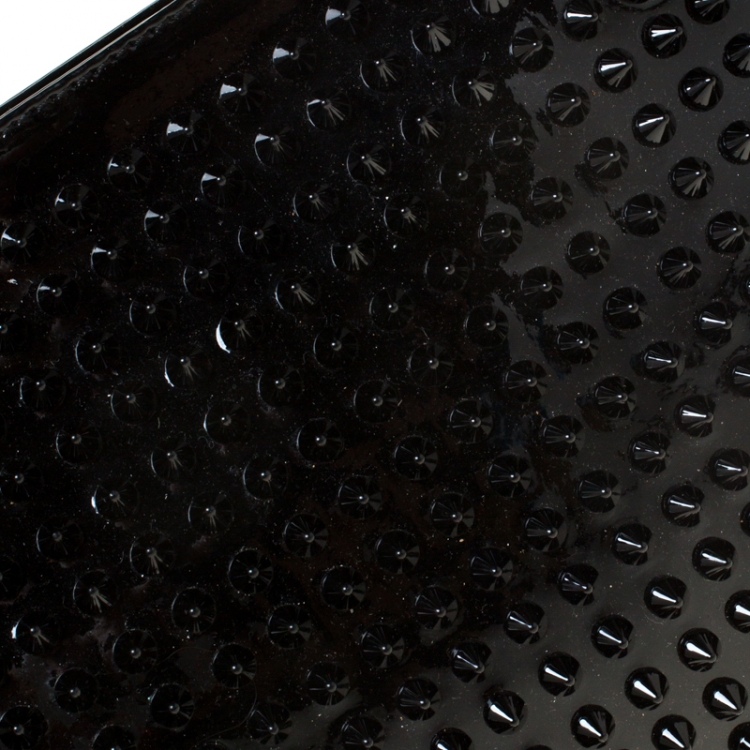 Pre Owned Christian Louboutin Black Spiked Peter Crossbody Bag
