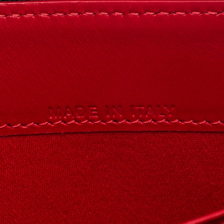 Pre Owned Christian Louboutin Navy Blue Winged Heart Leather Zip Around Wallet