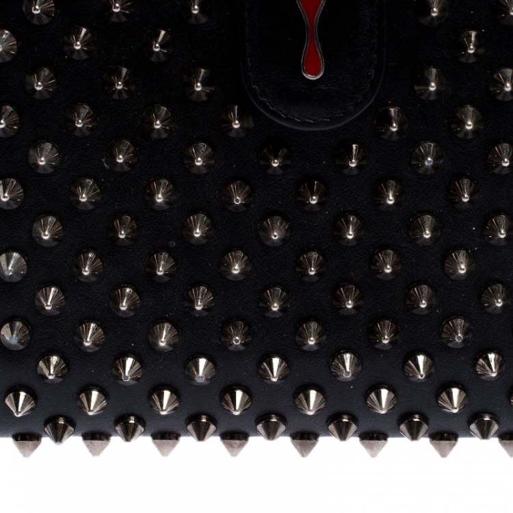 مملوكة مسبقًا Christian Louboutin Black Spike Panettone Flap Wallet