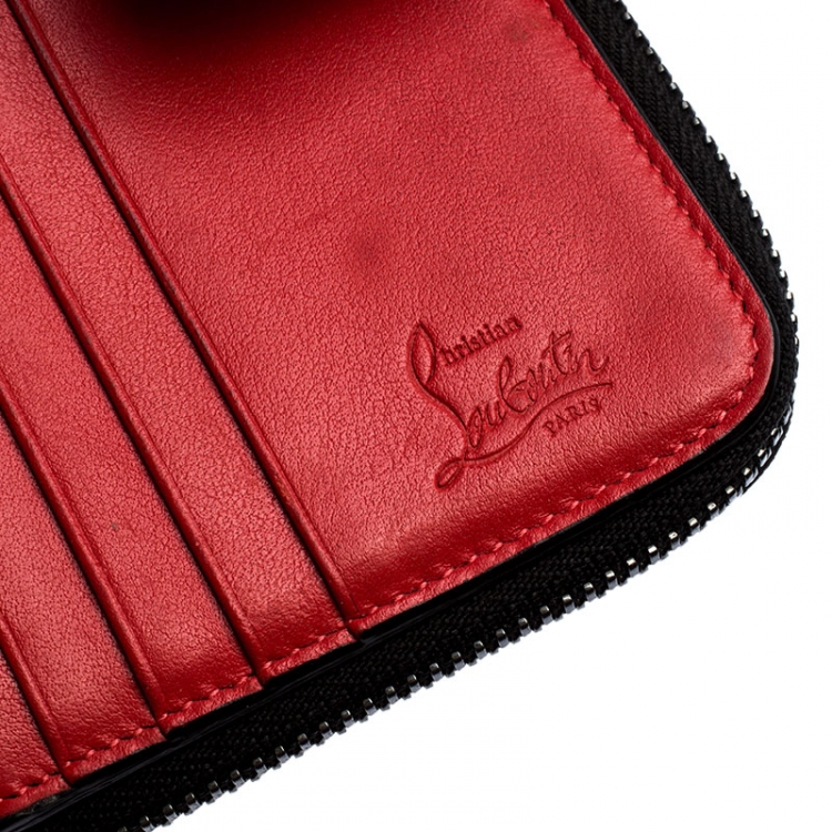 مملوكة مسبقًا Christian Louboutin Black Spike Panettone Flap Wallet