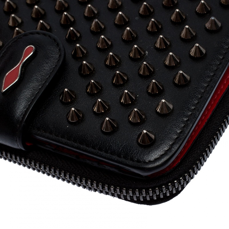 مملوكة مسبقًا Christian Louboutin Black Spike Panettone Flap Wallet