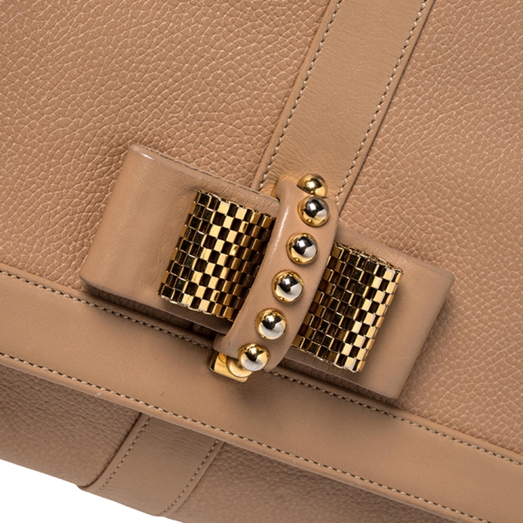 Pre Owned Christian Louboutin Beige Leather Sweet Charity Shoulder Bag