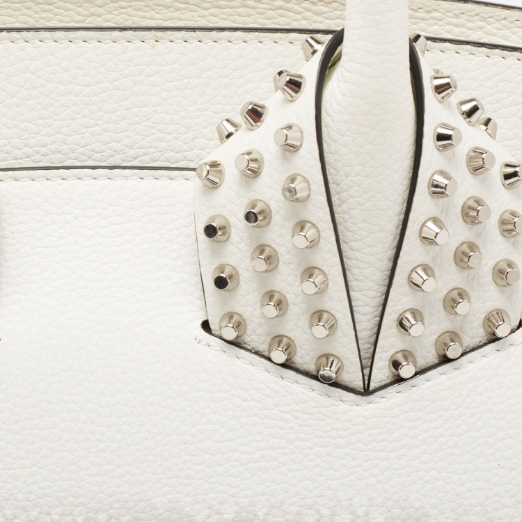 Pre Owned Christian Louboutin White Snakeskin Effect Leather Small Eloise Satchel