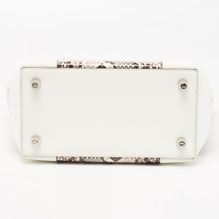 Pre Owned Christian Louboutin White Snakeskin Effect Leather Small Eloise Satchel