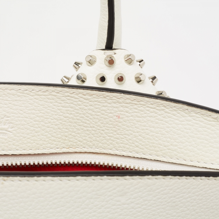 Pre Owned Christian Louboutin White Snakeskin Effect Leather Small Eloise Satchel