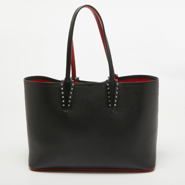 Pre Owned Christian Louboutin Black Leather Small Cabata Tote