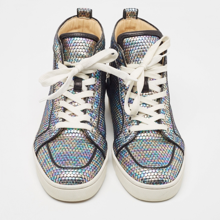 Pre Owned Christian Louboutin Multicolor Leather Rantus Orlato Sneakers Size 40.5