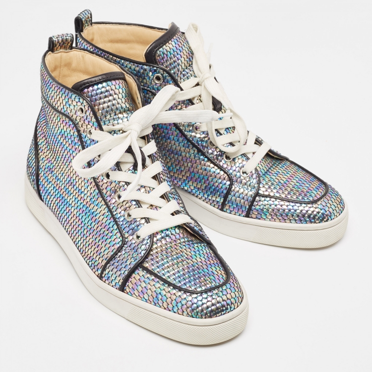 Pre Owned Christian Louboutin Multicolor Leather Rantus Orlato Sneakers Size 40.5