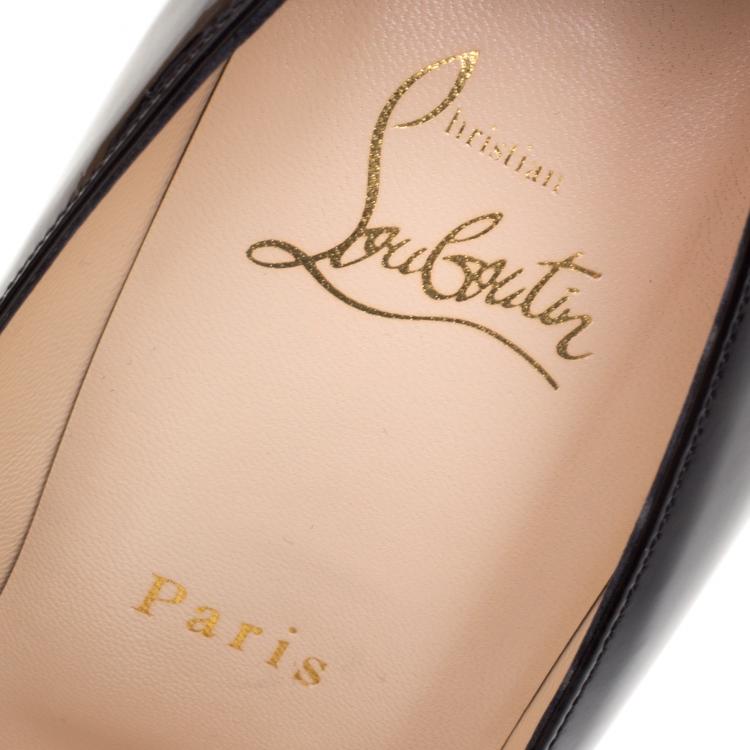 Pre Owned Christian Louboutin Black Patent Leather Fifi Pumps Size 39.5