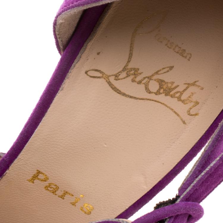 Pre Owned Christian Louboutin Purple Suede Drapiday D'orsay Pumps Size 40