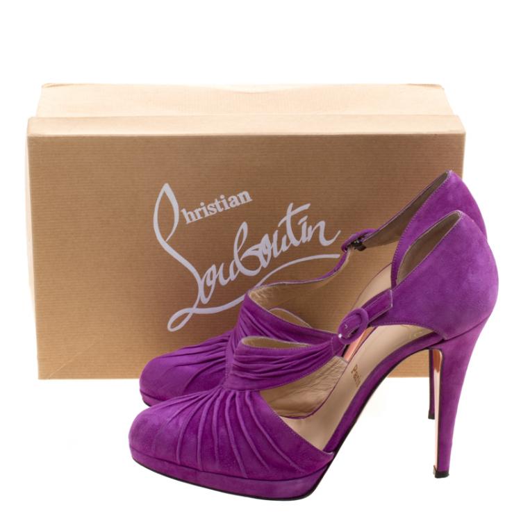 Pre Owned Christian Louboutin Purple Suede Drapiday D'orsay Pumps Size 40