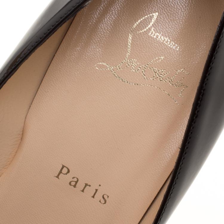 Pre Owned Christian Louboutin Black Patent Leather Pigalle Plato Pumps Size 38.5