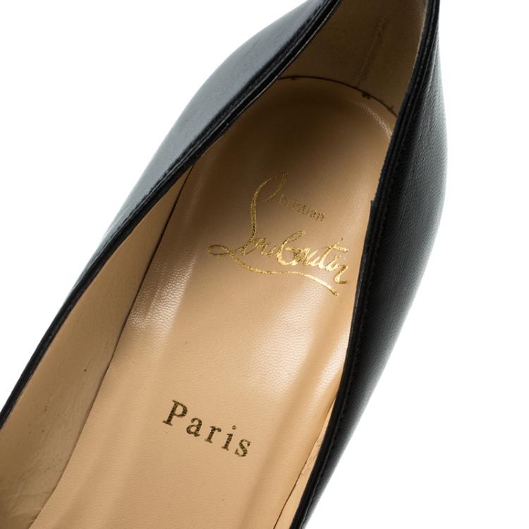 مملوكة مسبقًا Christian Louboutin Black Leather Pigalle Pointed Toe Pumps Size 37.5