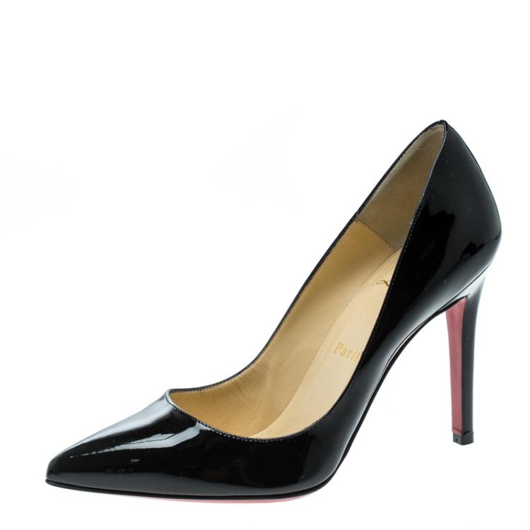 Pre Owned Christian Louboutin Black Patent Leather Pigalle Pumps Size 36.5