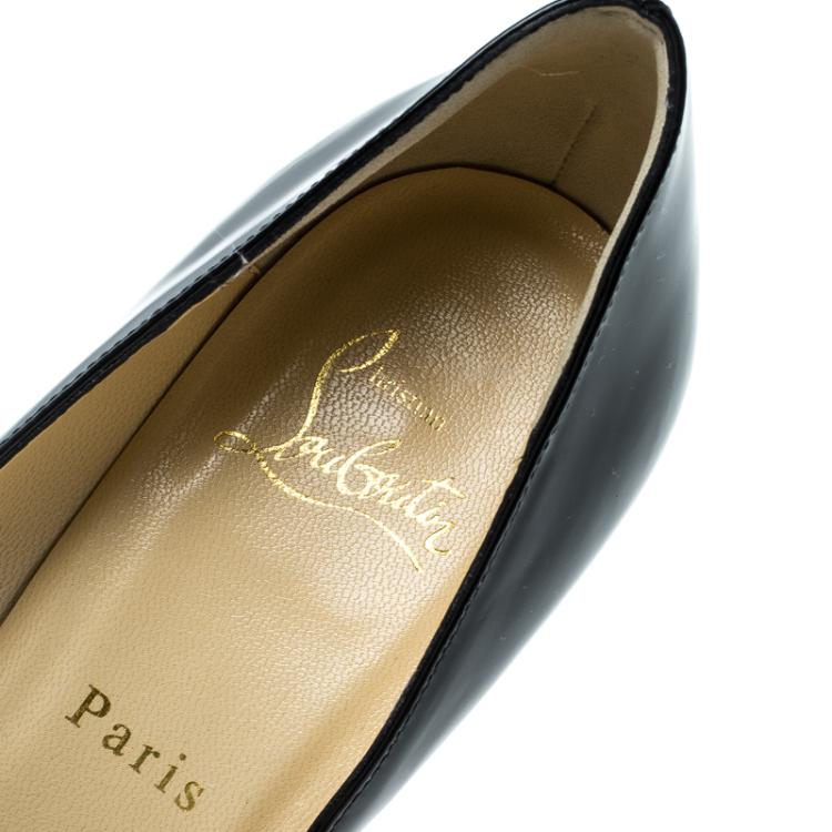Pre Owned Christian Louboutin Black Patent Leather Pigalle Pumps Size 36.5