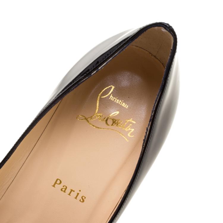 Pre Owned Christian Louboutin Black Patent Leather Fifi Pumps Size 39