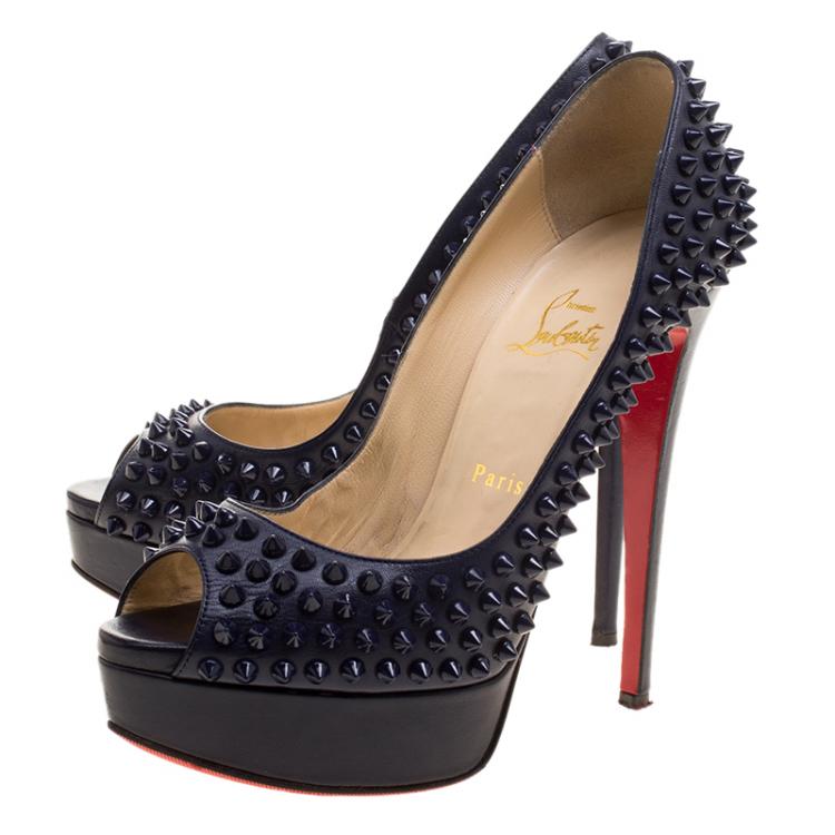 christian louboutin navy pumps