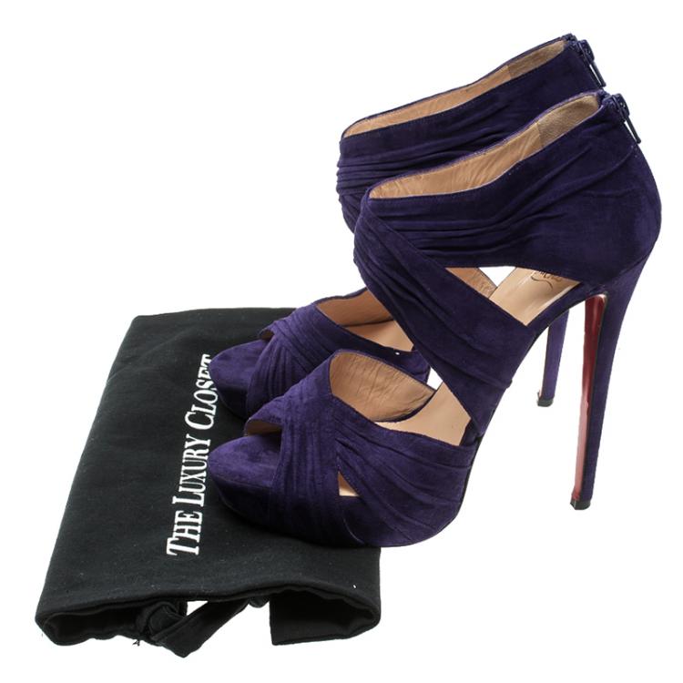 tetraeder partikel Det Christian Louboutin Purple Suede Bandra Platform Sandals Size 42 Christian  Louboutin | TLC