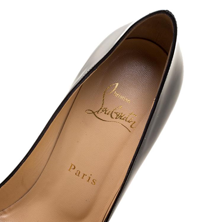Pre Owned Christian Louboutin Black Patent Leather Pigalle Pointed Toe Pumps Size 38