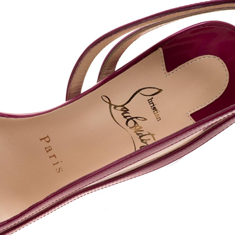 Pre Owned Christian Louboutin Fuchsia Patent Leather and PVC Paralili Pumps Size 37.5