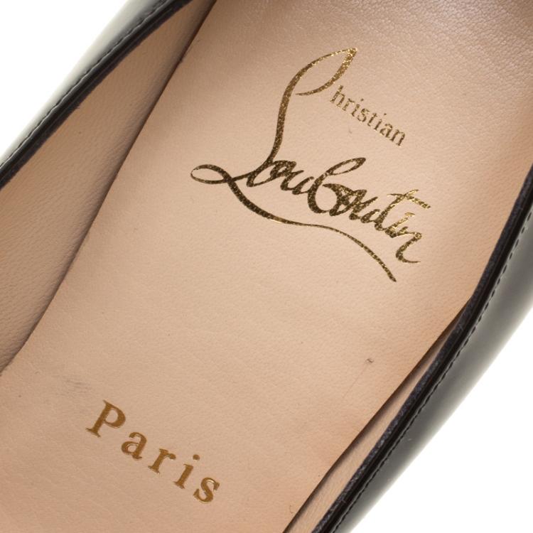 Pre Owned Christian Louboutin Black Patent Platform Pumps Size 35