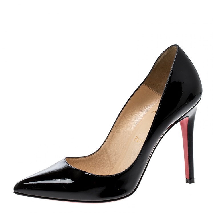 Pre Owned Christian Louboutin Black Patent Leather Pigalle Pumps Size 37