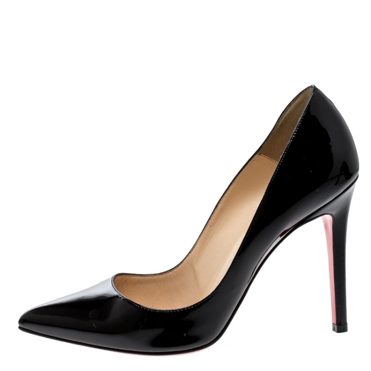 Pre Owned Christian Louboutin Black Patent Leather Pigalle Pumps Size 37