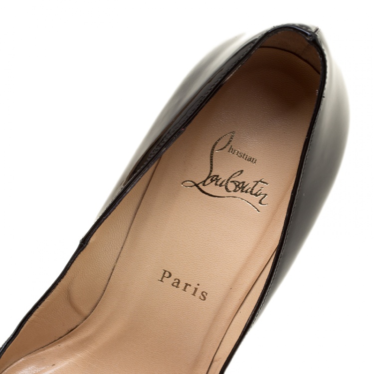 Pre Owned Christian Louboutin Black Patent Leather Pigalle Plato Pumps Size 39