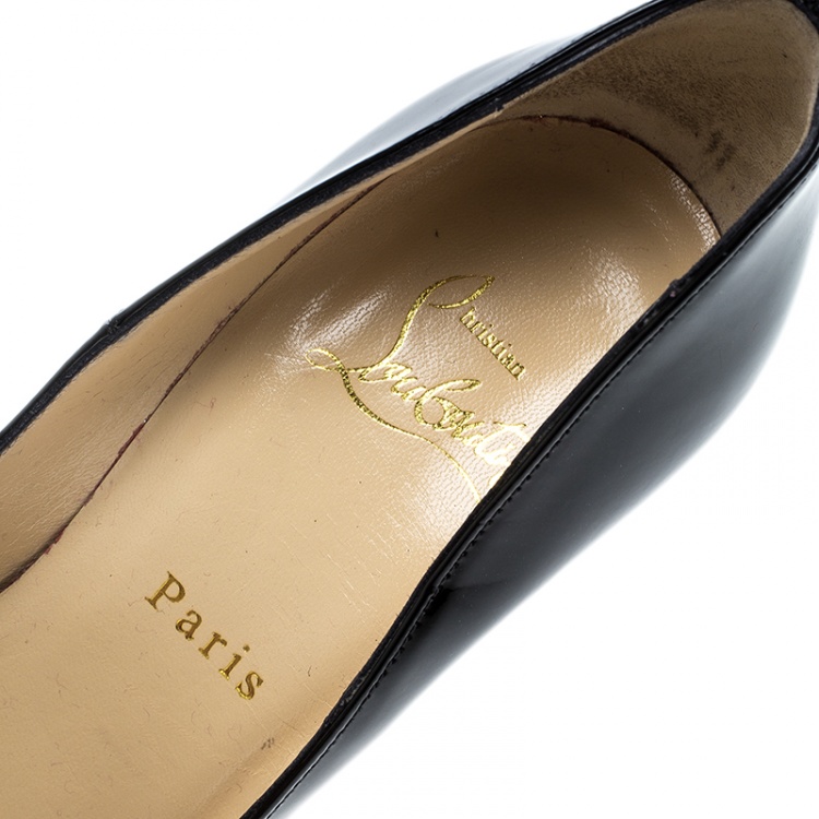 Pre Owned Christian Louboutin Black Patent Leather So Kate Pointed Toe Pumps Size 36
