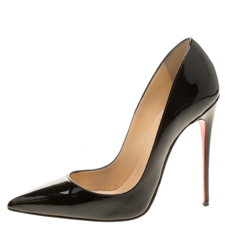 Pre Owned Christian Louboutin Black Patent Leather So Kate Pumps Size 36