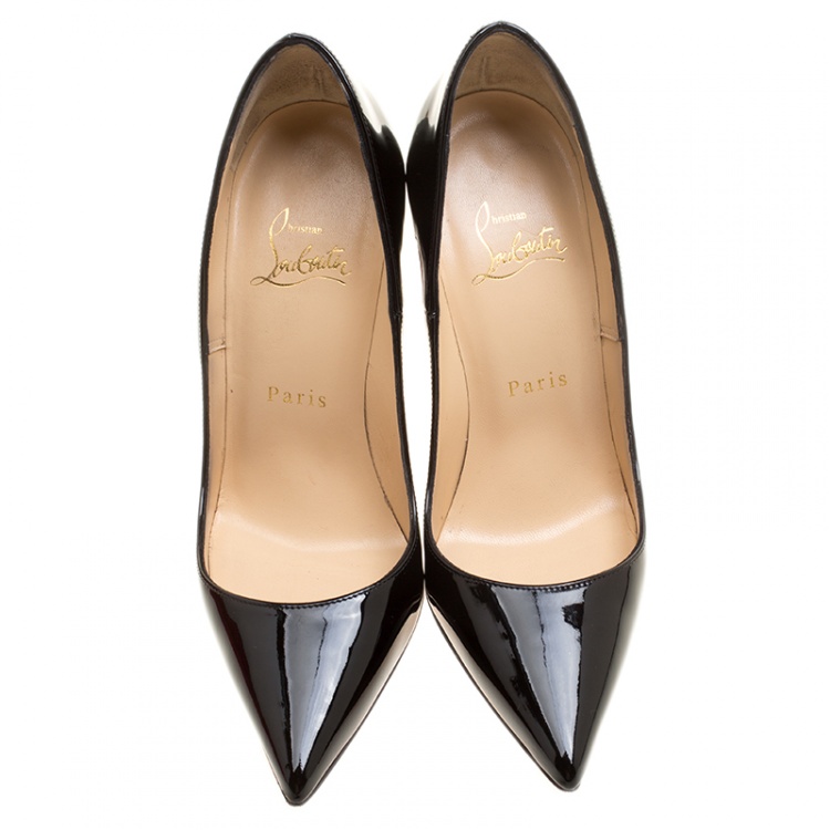 Pre Owned Christian Louboutin Black Patent Leather So Kate Pumps Size 36
