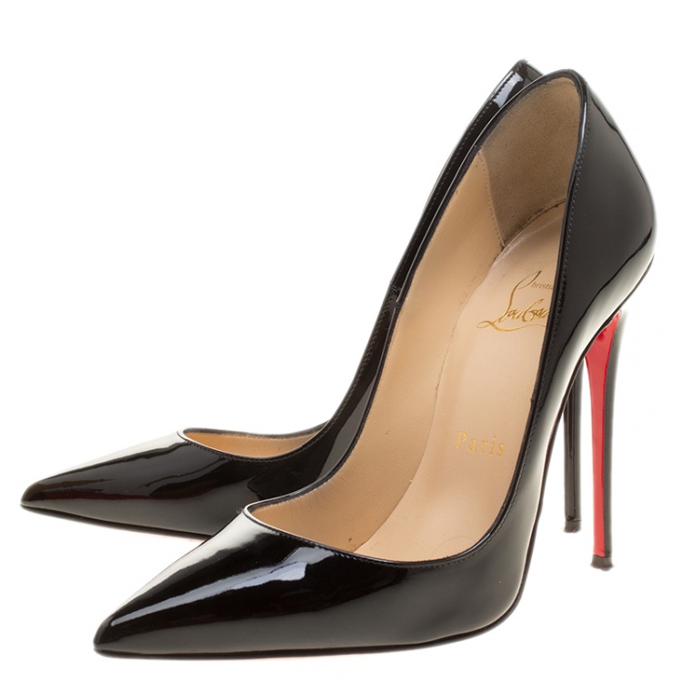 Pre Owned Christian Louboutin Black Patent Leather So Kate Pumps Size 36
