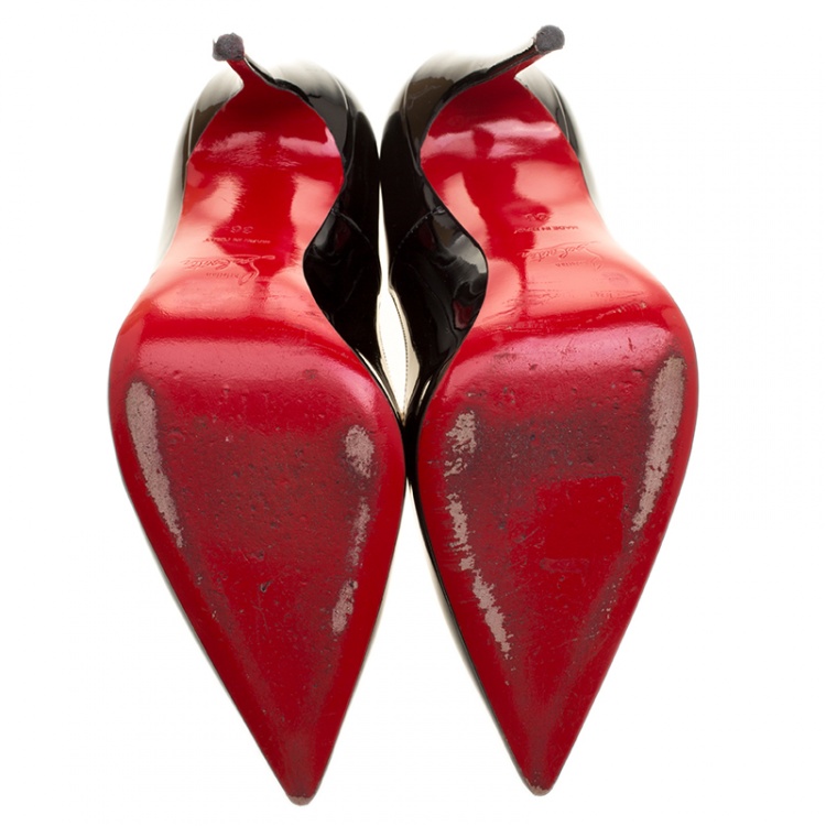 Pre Owned Christian Louboutin Black Patent Leather So Kate Pumps Size 36