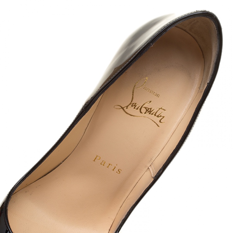 Pre Owned Christian Louboutin Black Patent Leather So Kate Pumps Size 36