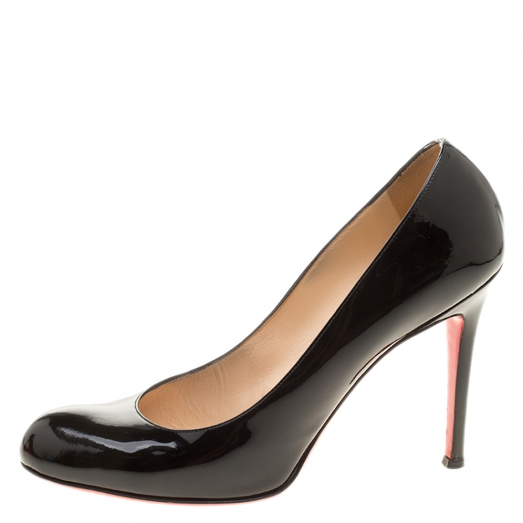 Pre Owned Christian Louboutin Black Patent Leather Fifi Pumps Size 39