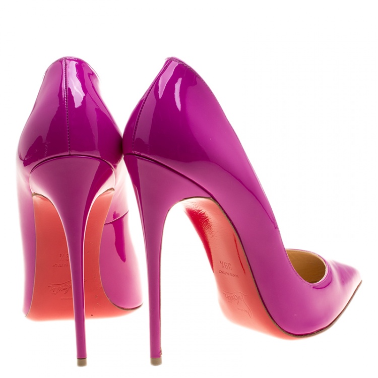 Pre Owned Christian Louboutin Magenta Patent Leather So Kate Pumps Size 39.5