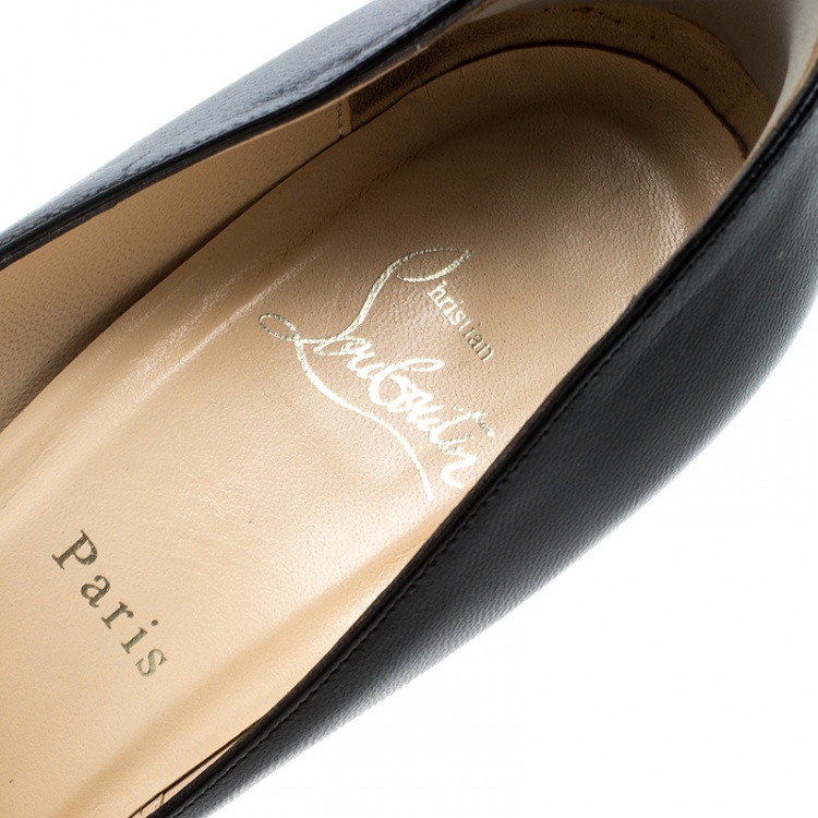 Pre Owned Christian Louboutin Black Leather Pigalle Plato Pumps Size 39
