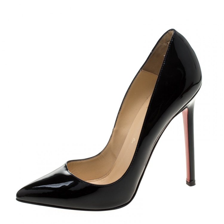 100 Auth Women Christian Louboutin So Kate Black Patent Pumps/Heels Size 36