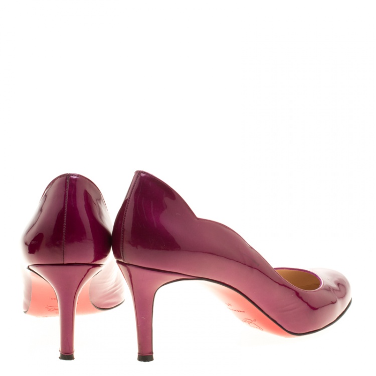 Pre Owned Christian Louboutin Purple Patent Leather Pumps Size 41