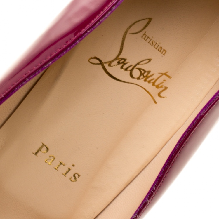 Pre Owned Christian Louboutin Purple Patent Leather Pumps Size 41