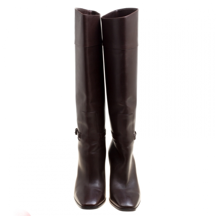 مملوكة مسبقًا Christian Louboutin Brown Leather Mervillon Knee Boots Size 38