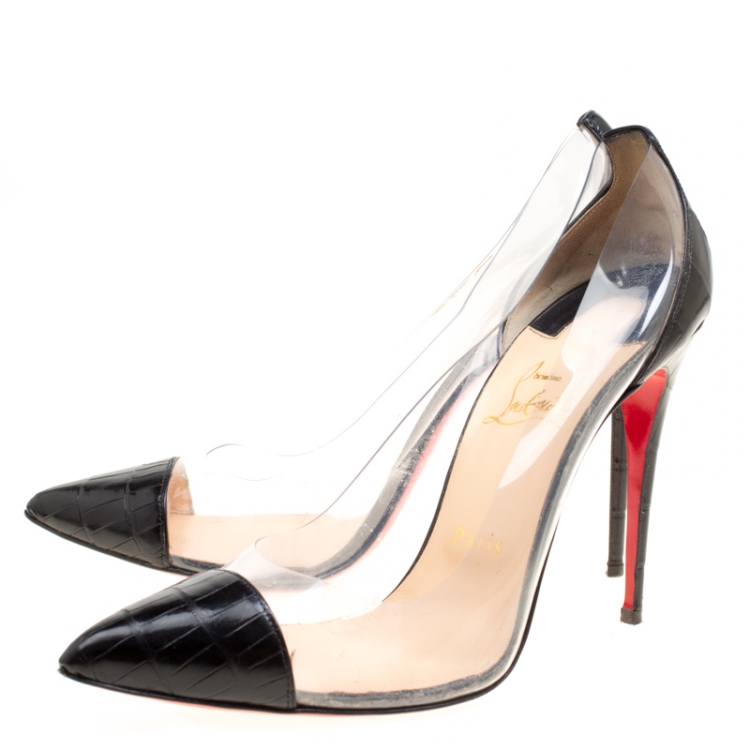 christian louboutin heels clear