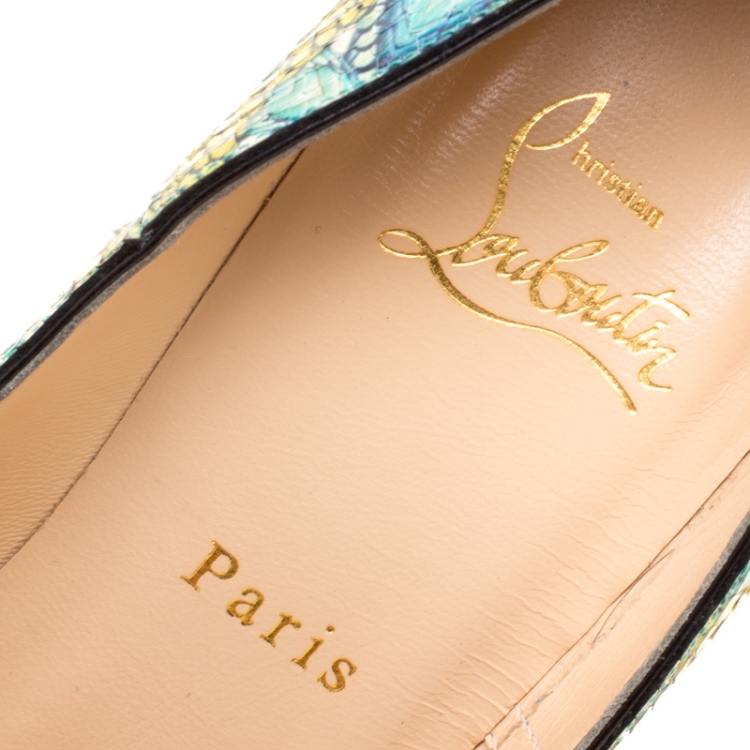 Pre Owned Christian Louboutin Multicolor Hand Painted Python Leather So Kate Pointed Toe Pumps Size 39