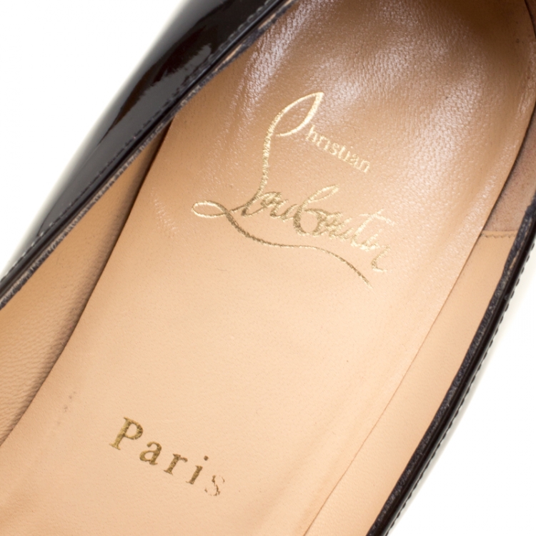 Pre Owned Christian Louboutin Black Patent Leather Pigalle Pointed Toe Pumps Size 38