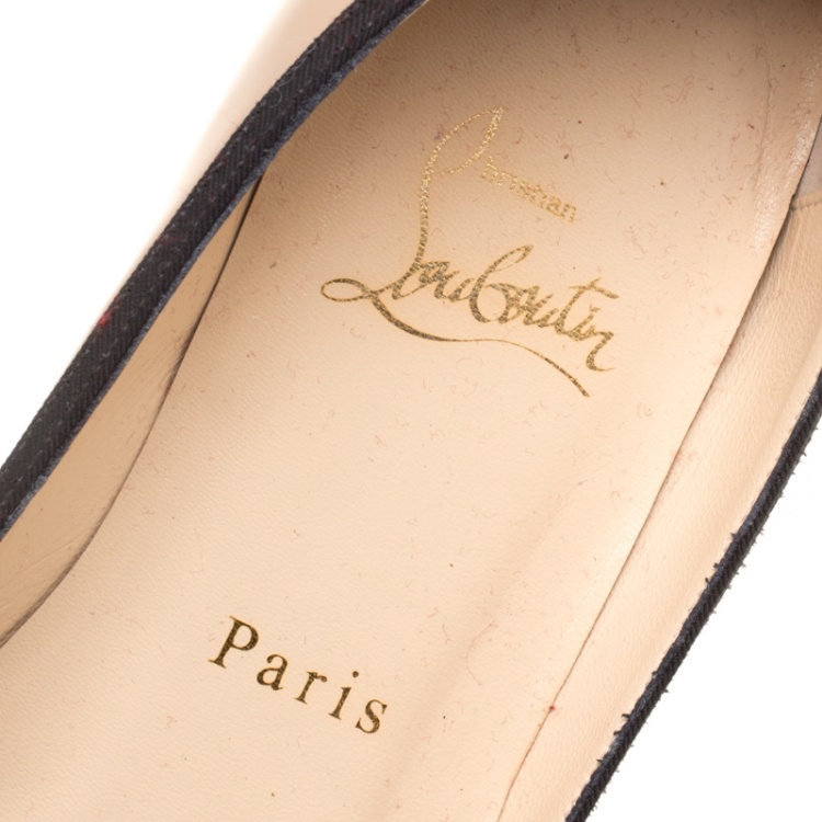 Pre Owned Christian Louboutin Beige Patent Balinodono Bow Ballet Flats Size 36.5