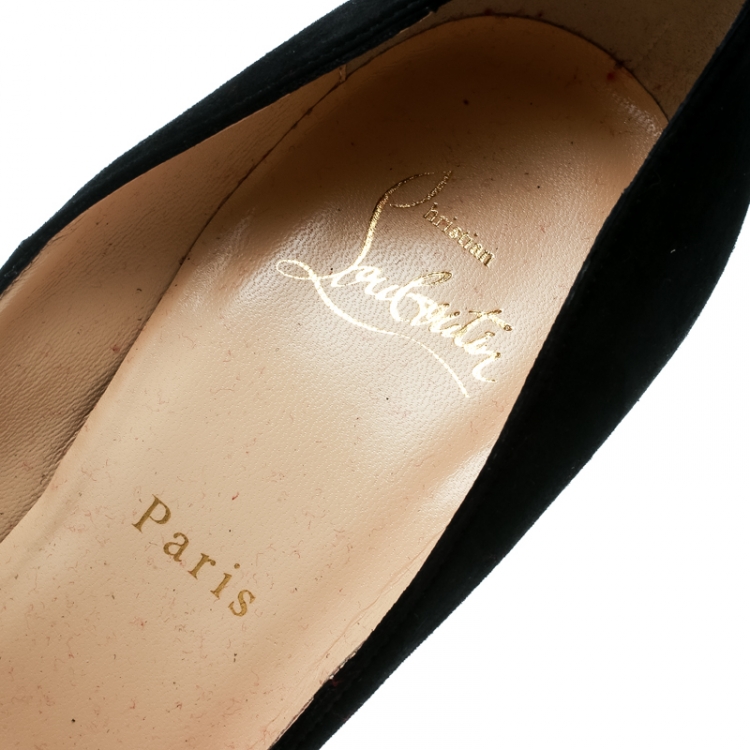 Pre Owned Christian Louboutin Black Suede So Kate Pumps Size 38.5