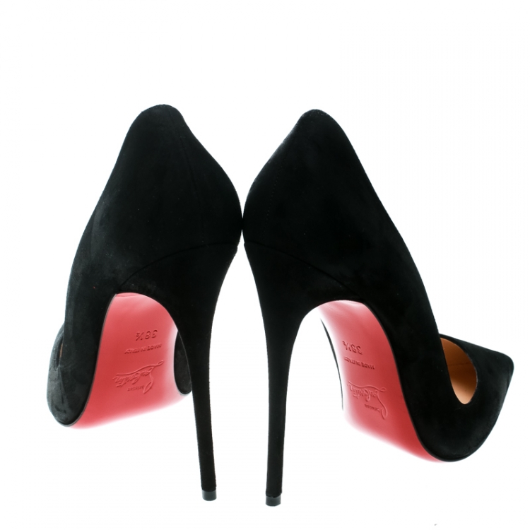 Pre Owned Christian Louboutin Black Suede So Kate Pumps Size 38.5