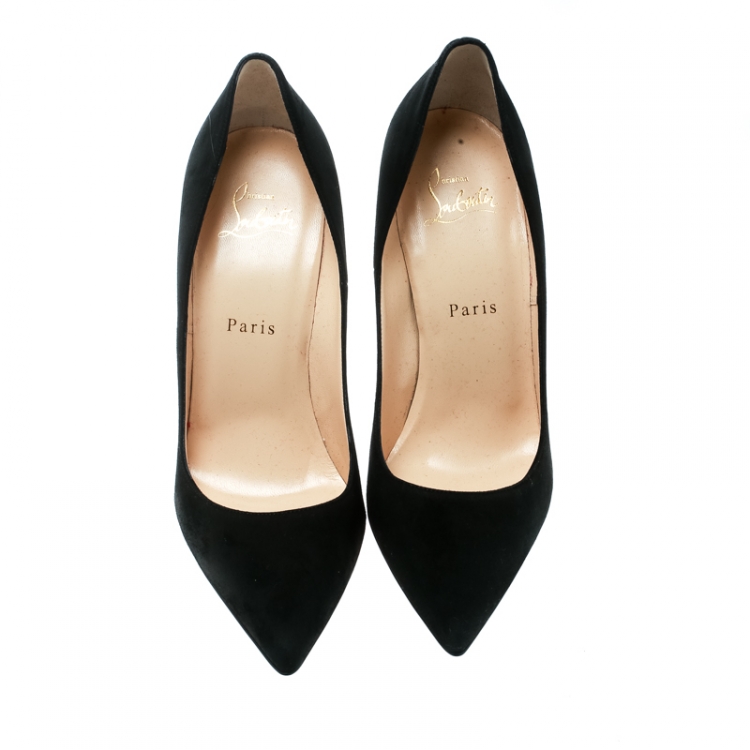 Pre Owned Christian Louboutin Black Suede So Kate Pumps Size 38.5
