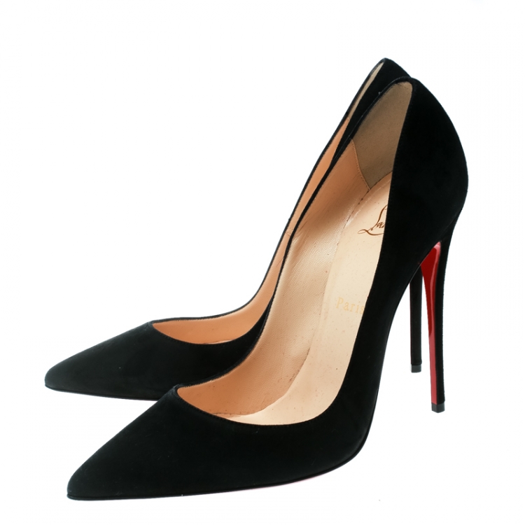 Pre Owned Christian Louboutin Black Suede So Kate Pumps Size 38.5